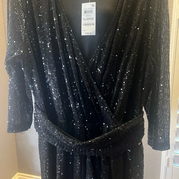 INC International Concepts Black Sequin Jumpsuit. NWT. Excellent condition. - Picture 4 of 13
